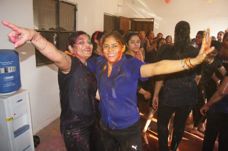 Women Holi celebration in kardioqueens studio