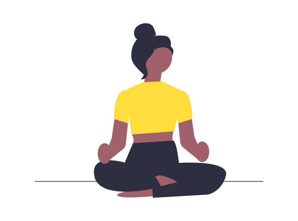 Animated girl meditating