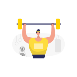 Animated Guy lifting bar